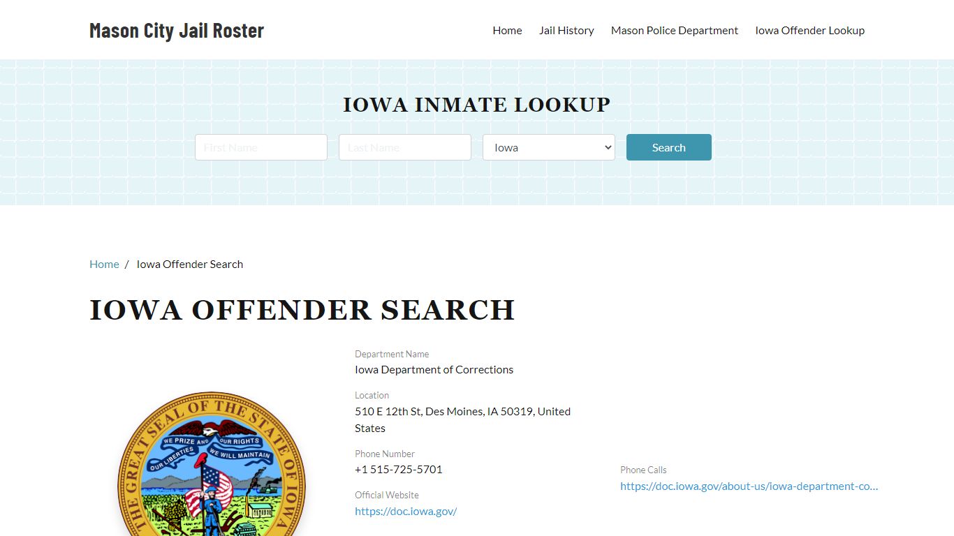 Iowa Offender Lookup, City Jail Records Search