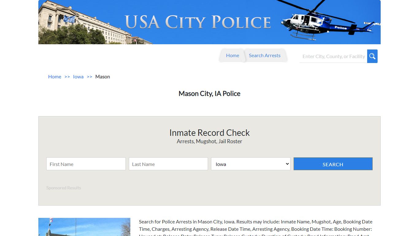 Mason City, IA Police | Jail Records